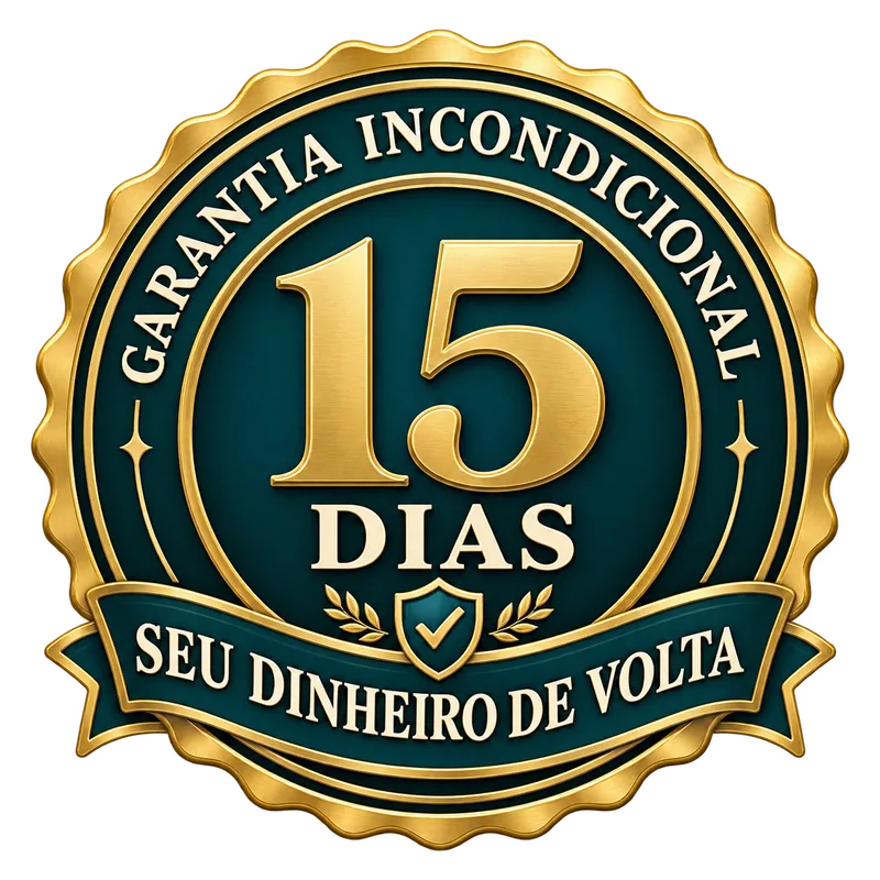 Selo de garantia incondicional de 15 dias